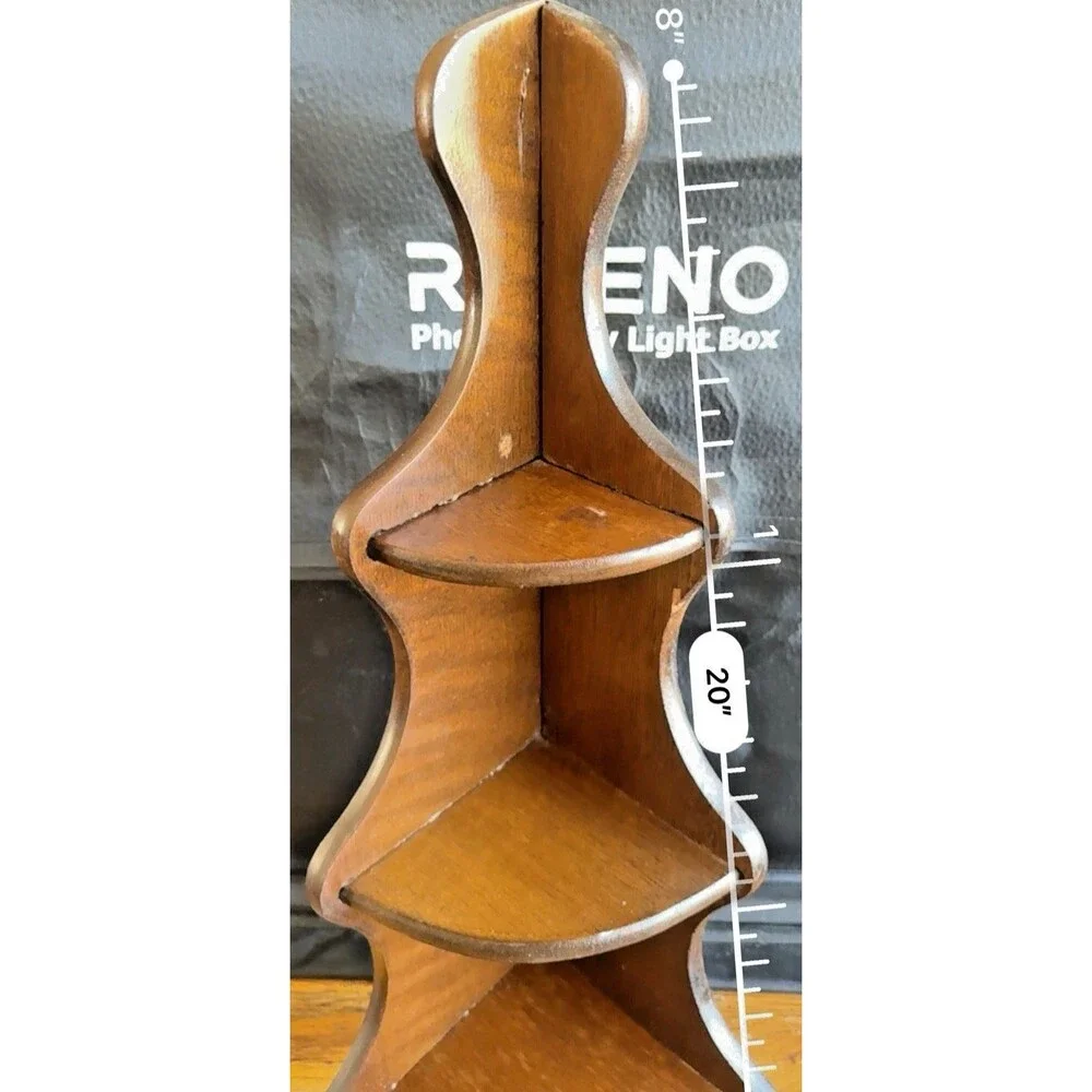 Vintage Wooden 3 Tier Wall Corner Shelf Display Shelf Hanging/free Standing 20